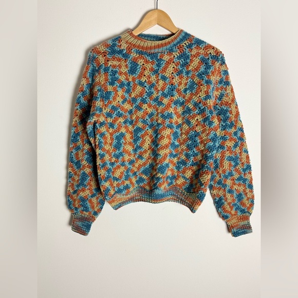 Stella Pardo Paris Sweaters - Stella Pardo Paris Kusi Fiorella Multicolor Hand Knit Alpaca Wool Jumper Sweater